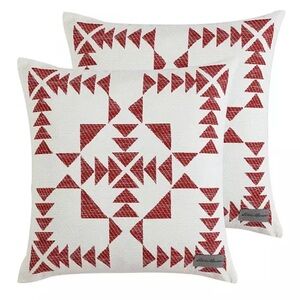 Eddie Bauer Red and White Decorative Pillow Cover